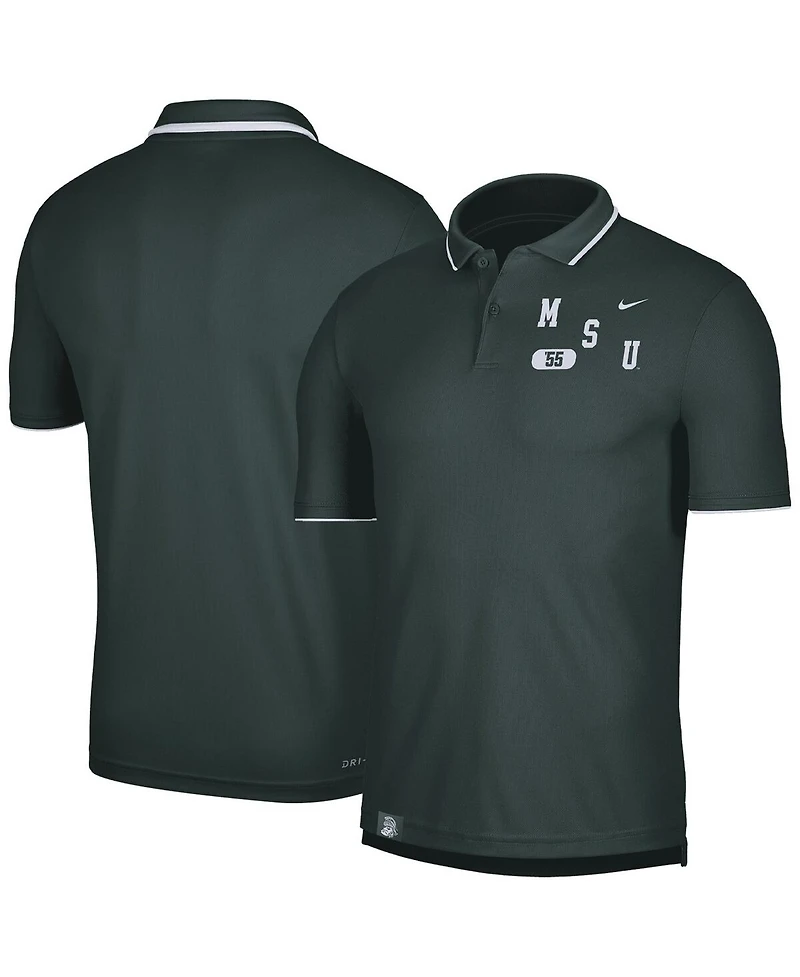 Men's Nike Green Michigan State Spartans Wordmark Performance Polo Shirt