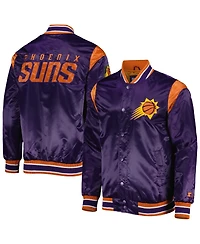 Men's Starter Purple Phoenix Suns Force Play Satin Full-Snap Varsity Jacket