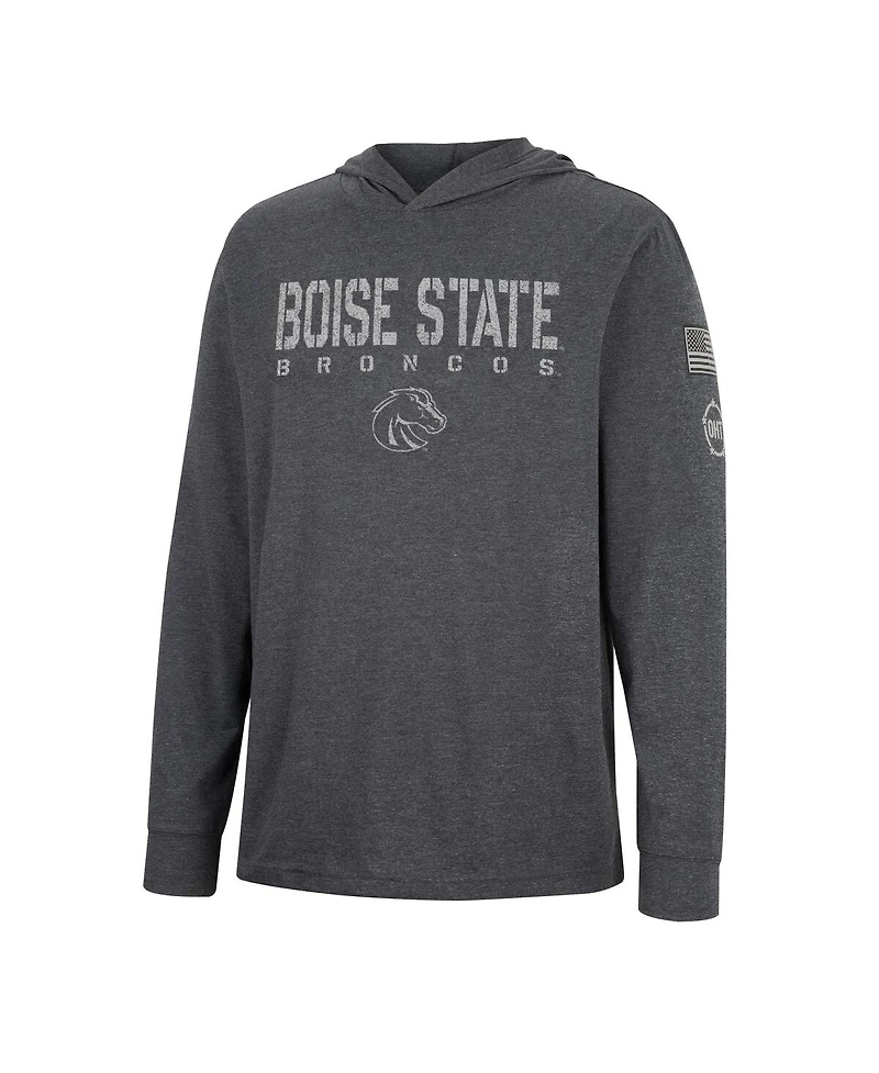 Men's Colosseum Charcoal Boise State Broncos Team Oht Military-Inspired Appreciation Hoodie Long Sleeve T-shirt