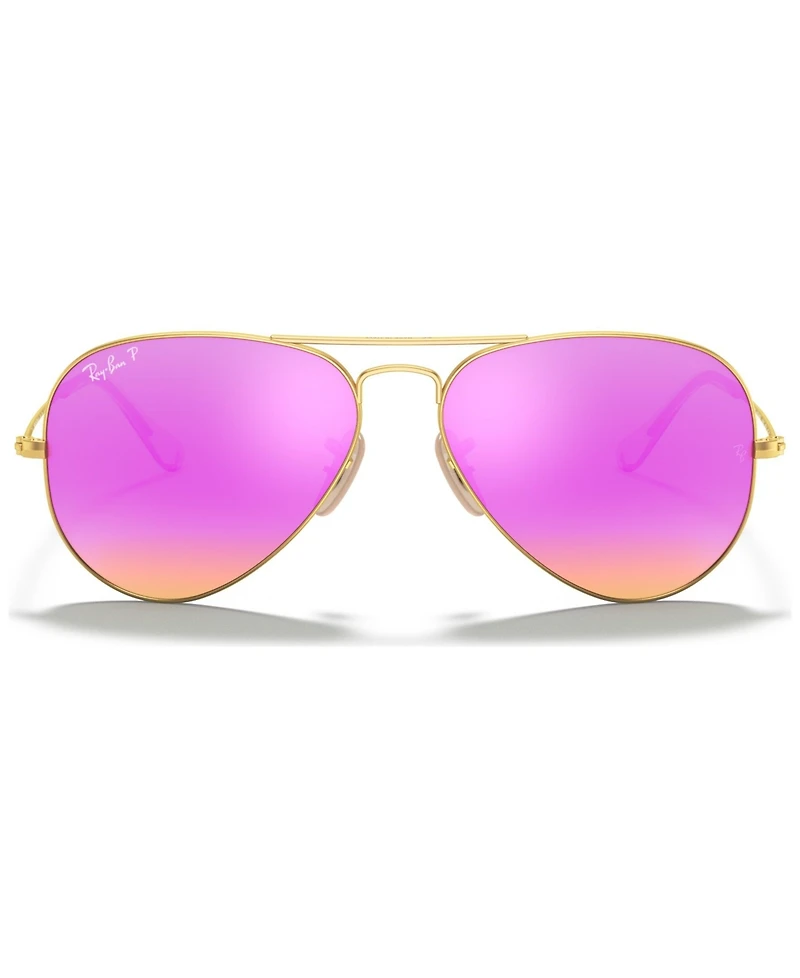 Ray-Ban Unisex Polarized Aviator Mirror Sunglasses, RB3025