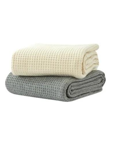 Melange Home 100 Wool Waffle Weave Blankets