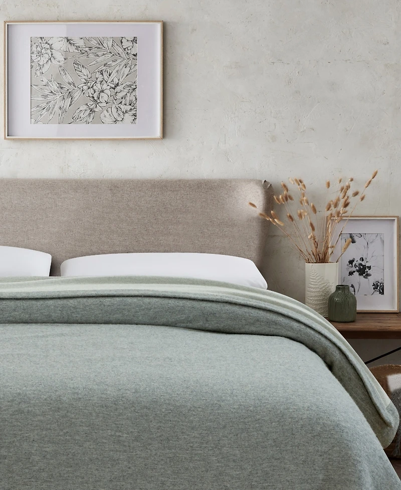 Melange Home Self Hem Merino Wool Blanket, King