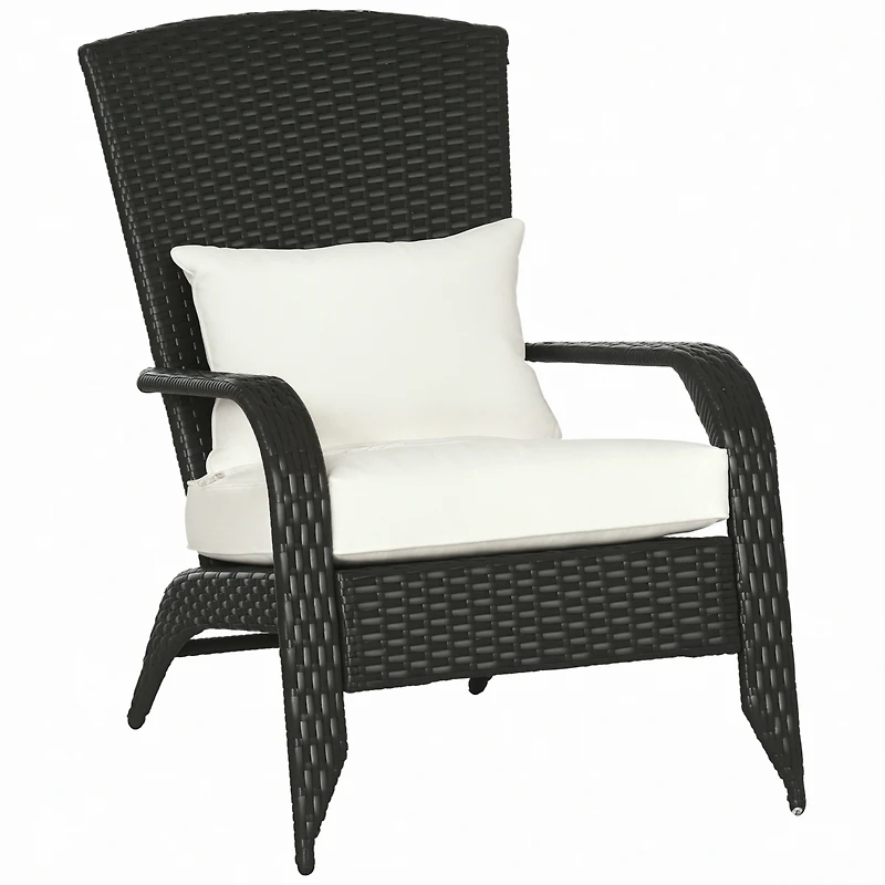 Outsunny Pe Rat Adirondack Lounge Patio Fire Pit Chair,