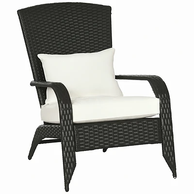 Outsunny Pe Rat Adirondack Lounge Patio Fire Pit Chair,