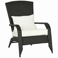 Outsunny Pe Rat Adirondack Lounge Patio Fire Pit Chair,