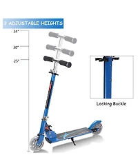 Folding Aluminum 2 Wheel Kids Kick Scooter Adjustable Height Led Light Up