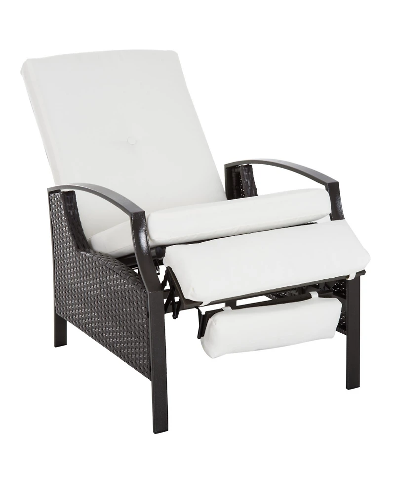 Outsunny Outdoor Recliner Chair, Cushioned, &