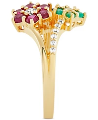 Multi-Gemstone (1-3/8 ct. t.w.) Floral Ring 14k Gold