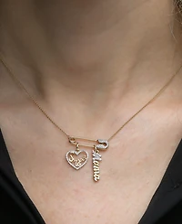 Wrapped Diamond Sweet 16 Heart Charm Pendant (1/20 ct. t.w.) in 10k Gold, Created for Macy's