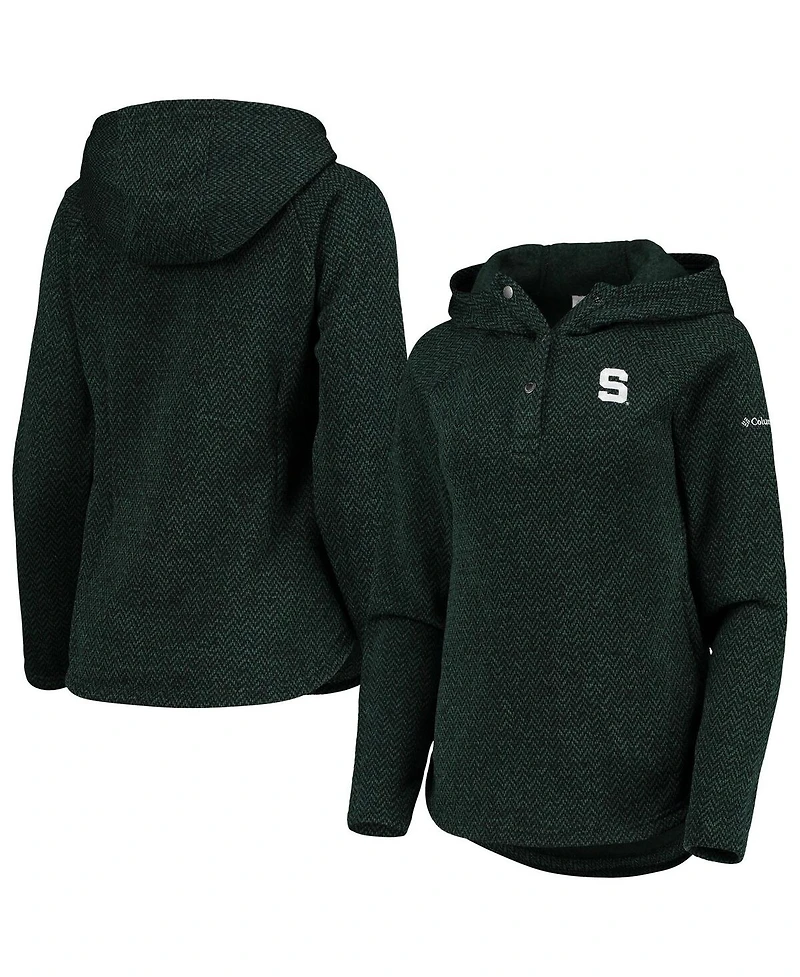 Women's Columbia Green Michigan State Spartans Darling Days Raglan Fleece Pullover Hoodie