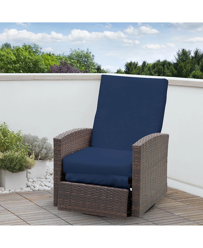 Outsunny Outdoor Wicker Swivel Recliner Chair, Reclining Backrest, Lifting Footrest, 360° Rotating Basic, Water Resistant Cushions for Patio
