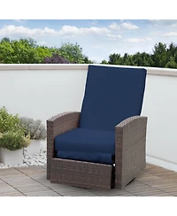 Outsunny Outdoor Wicker Swivel Recliner Chair, Reclining Backrest, Lifting Footrest, 360° Rotating Basic, Water Resistant Cushions for Patio
