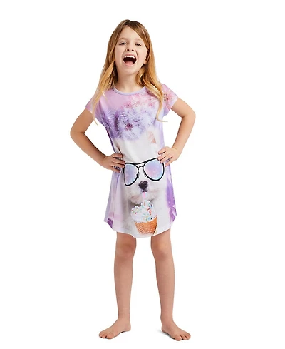 Jellifish Kids Girls Sleepshirt For Girls|Iridescent Glitter Print