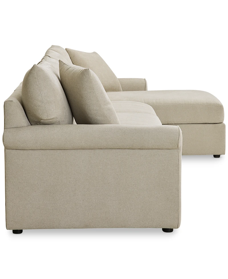 Closeout! Wrenley 134" 3-Pc. Fabric Sectional Chaise Sofa, Created for Macy's