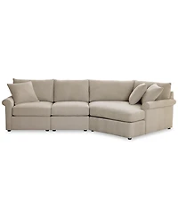 Closeout! Wrenley 131" 3-Pc. Fabric Modular Cuddler Chaise Sectional Sofa, Created for Macy's