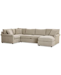 Closeout! Wrenley 138" 4-Pc. Fabric Modular Chaise Sectional Sofa, Created for Macy's