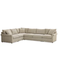 Closeout! Wrenley 137" 5-Pc. Fabric L-Shape Modular Sectional Sofa, Created for Macy's