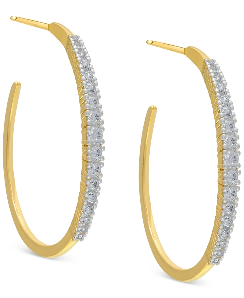Black Spinel In & Out Medium Hoop Earrings (1-3/4 ct. t.w.) in 14k Gold-Plated Sterling Silver, 1.2" (Also in Lab-Grown White Sapphire)