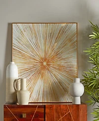 CosmoLiving by Cosmopolitan Porcelain Radial Starburst Framed Wall Art with Gold-Tone Aluminum Frame, 39.50" x 2" x 39.50"