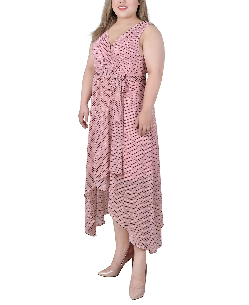 Ny Collection Plus Size Sleeveless Wrap Chiffon Dress