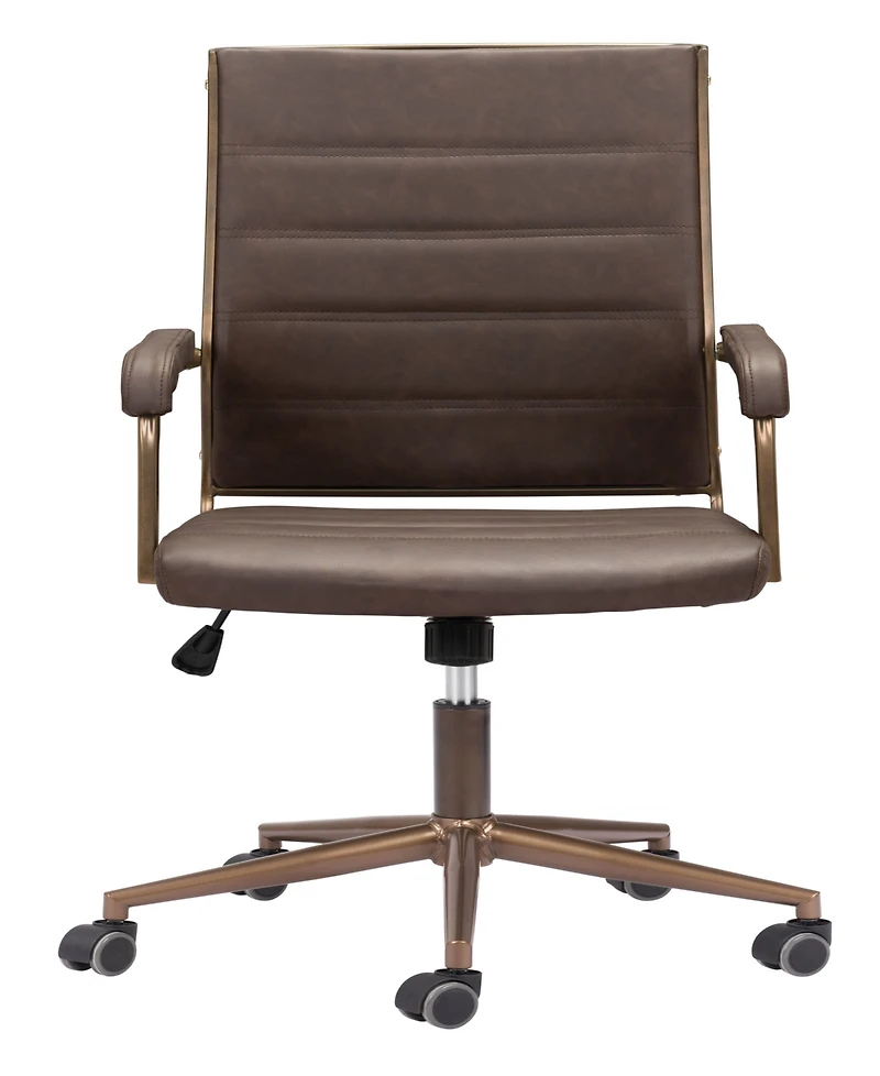 Zuo 41" Steel, Polyurethane Auction Swivel Base Office Chair