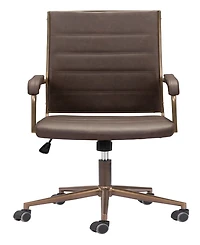 Zuo 41" Steel, Polyurethane Auction Swivel Base Office Chair
