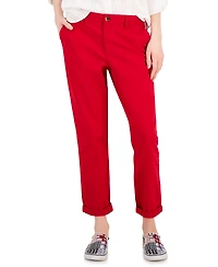Tommy Hilfiger Women's Th Flex Hampton Cuffed Chino Straight-Leg Pants, Created for Macy's
