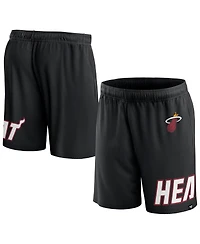 Men's Fanatics Black Miami Heat Free Throw Mesh Shorts
