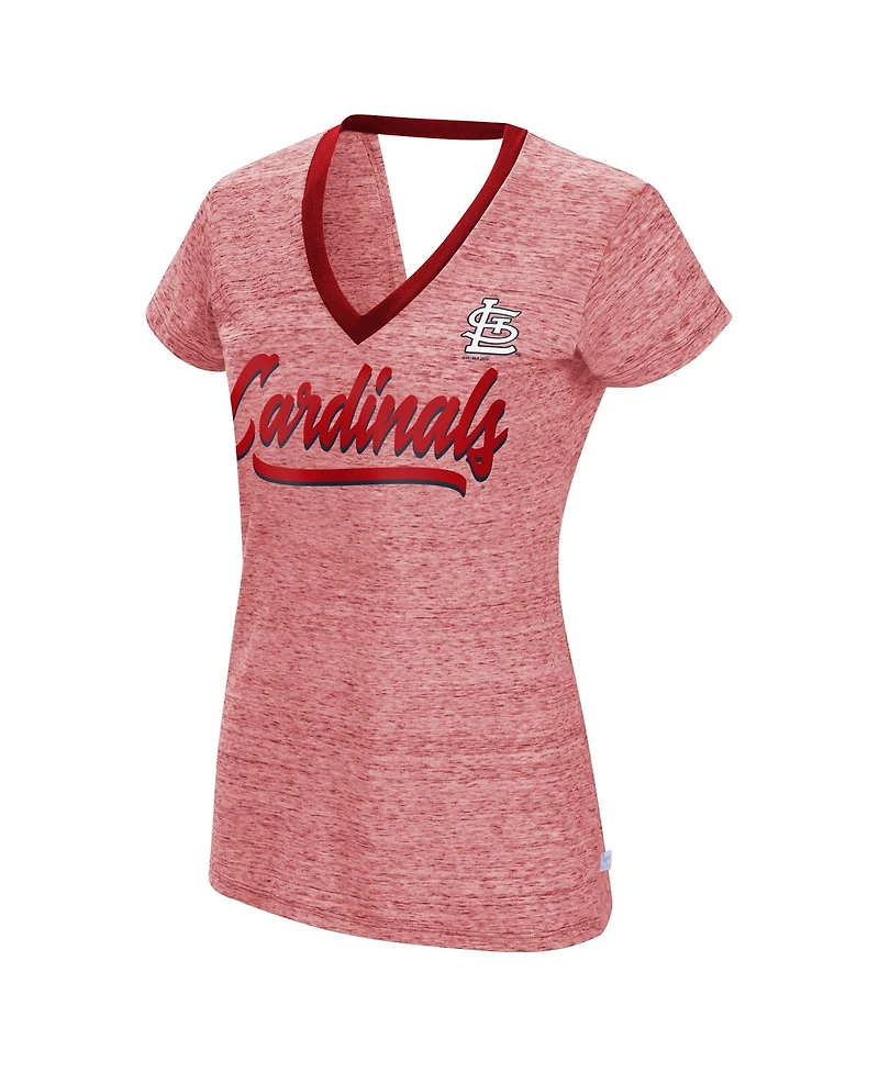 Women's Touch Red St. Louis Cardinals Halftime Back Wrap Top V-Neck T-shirt