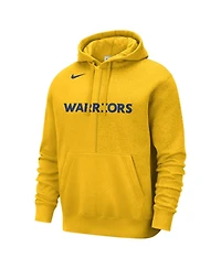 Men's Nike Gold Golden State Warriors Courtside Versus Stitch Split Pullover Hoodie