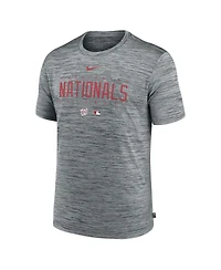 Men's Nike Heather Gray Washington Nationals Authentic Collection Velocity Performance Practice T-shirt