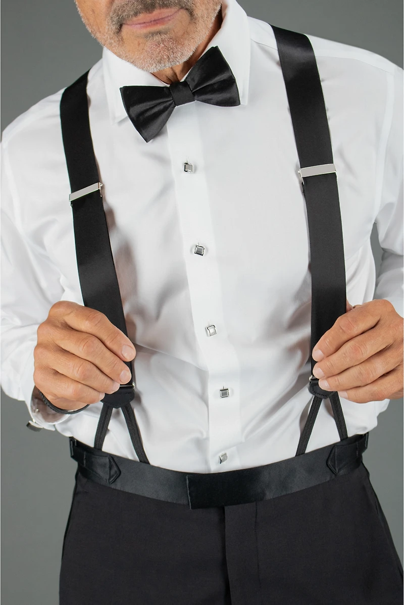 Trafalgar Men's Sutton Solid Color Silk Bow Tie