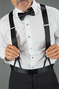 Trafalgar Men's Sutton Solid Color Silk Bow Tie