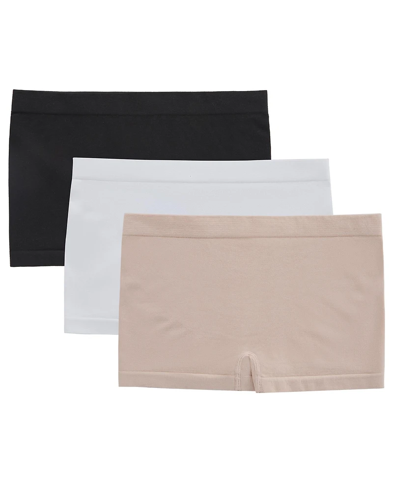 On Gossamer Women's Cabana Cotton Seamless Boyshort Underwear 3-Pack G0331P3