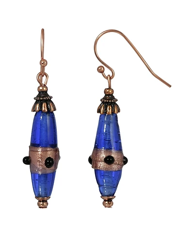 2028 Glass Blue Drop Earring