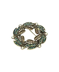 2028 Glass Multi Ab Wreath Brooch