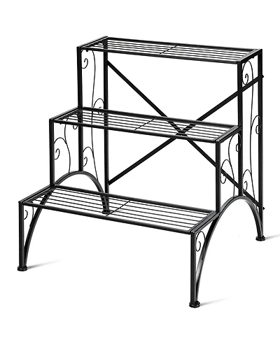 Plant Rack 3-Tier Metal Plant Stand Garden Shelf Stair Style