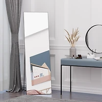 Homcom 62.5" Wall Hanging Full Length Mirror, Sding Bathroom Mirror