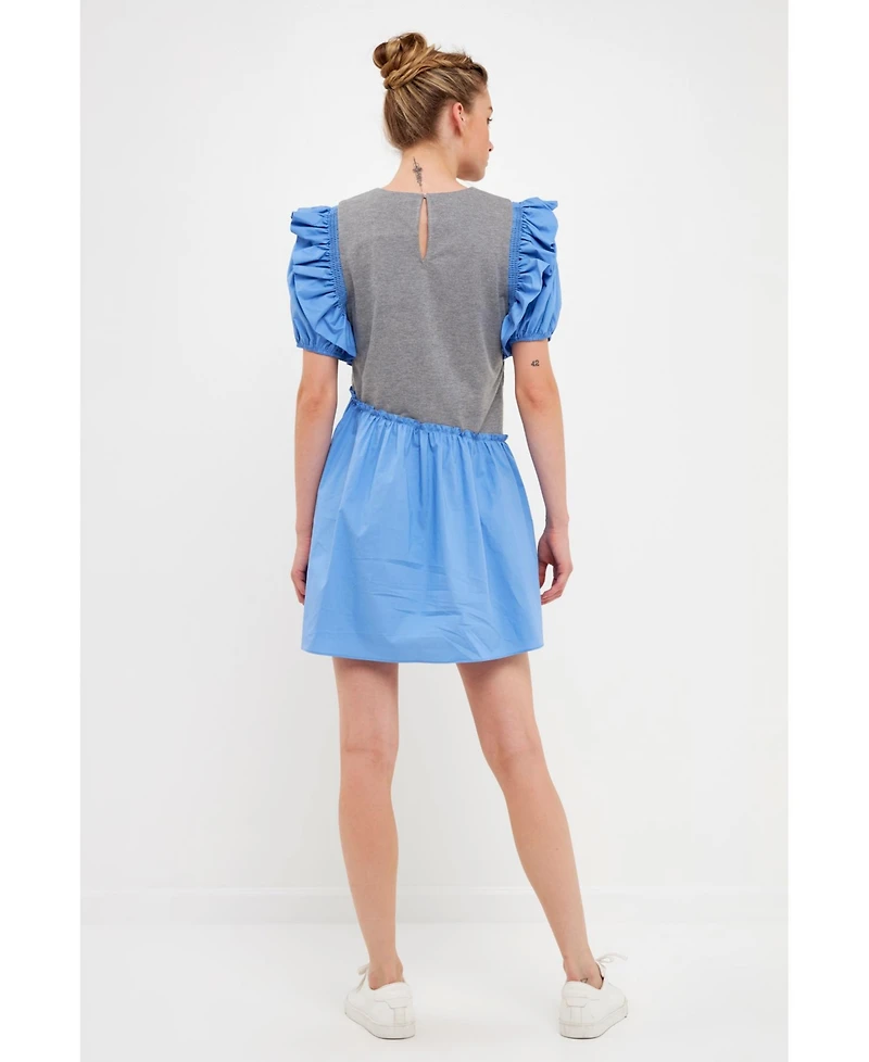 English Factory Women's Asymmetrical Mini Dress