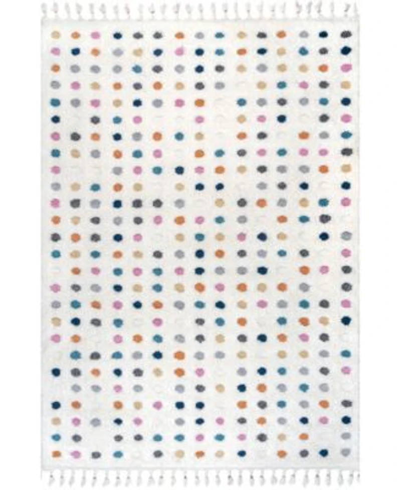 Nuloom Loft Behati Polka Dot Kids Tasseled Area Rug