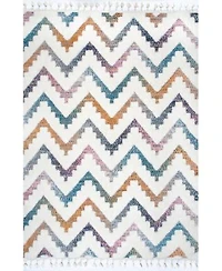 Nuloom Loft Rumi High Low Chevron Kids Tassel Area Rug