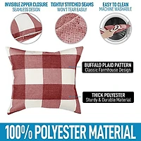 Zulay Kitchen Pack of 2 Buffalo Plaid Throw Pillow Covers
