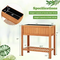 Rectangle Wood Flower Planter Box Portable Raised Vegetable Patio