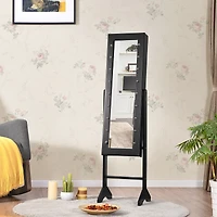 Costway Mirrored Jewelry Cabinet Organizer w/18 Led lights