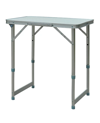 Outsunny 24" Aluminum Lightweight Portable Folding Easy Clean Camping Table with Carrying Handle & Height Adjustability