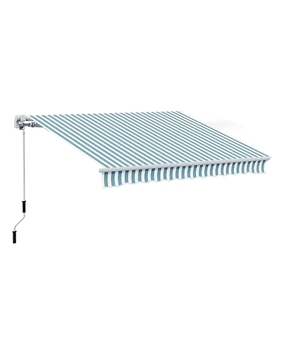 Outsunny 12' x 10' Outdoor Patio Manual Retractable Exterior Window Awning
