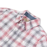 Hope & Henry Boys Short Sleeve Linen Shirt with Side Vent