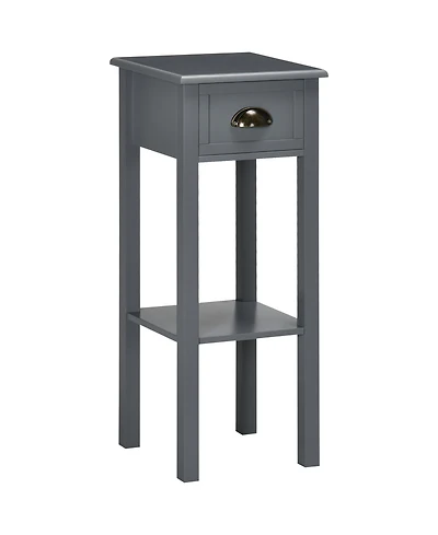 Homcom 29" 2-Tier Side Table with Drawer Shelf, End Table for Living Room,