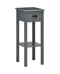 Homcom 29" 2-Tier Side Table with Drawer Shelf, End Table for Living Room,