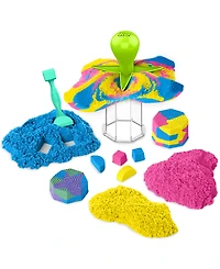 Kinetic Sand Squish N Create with Blue, Yellow, and Pink Play Sand